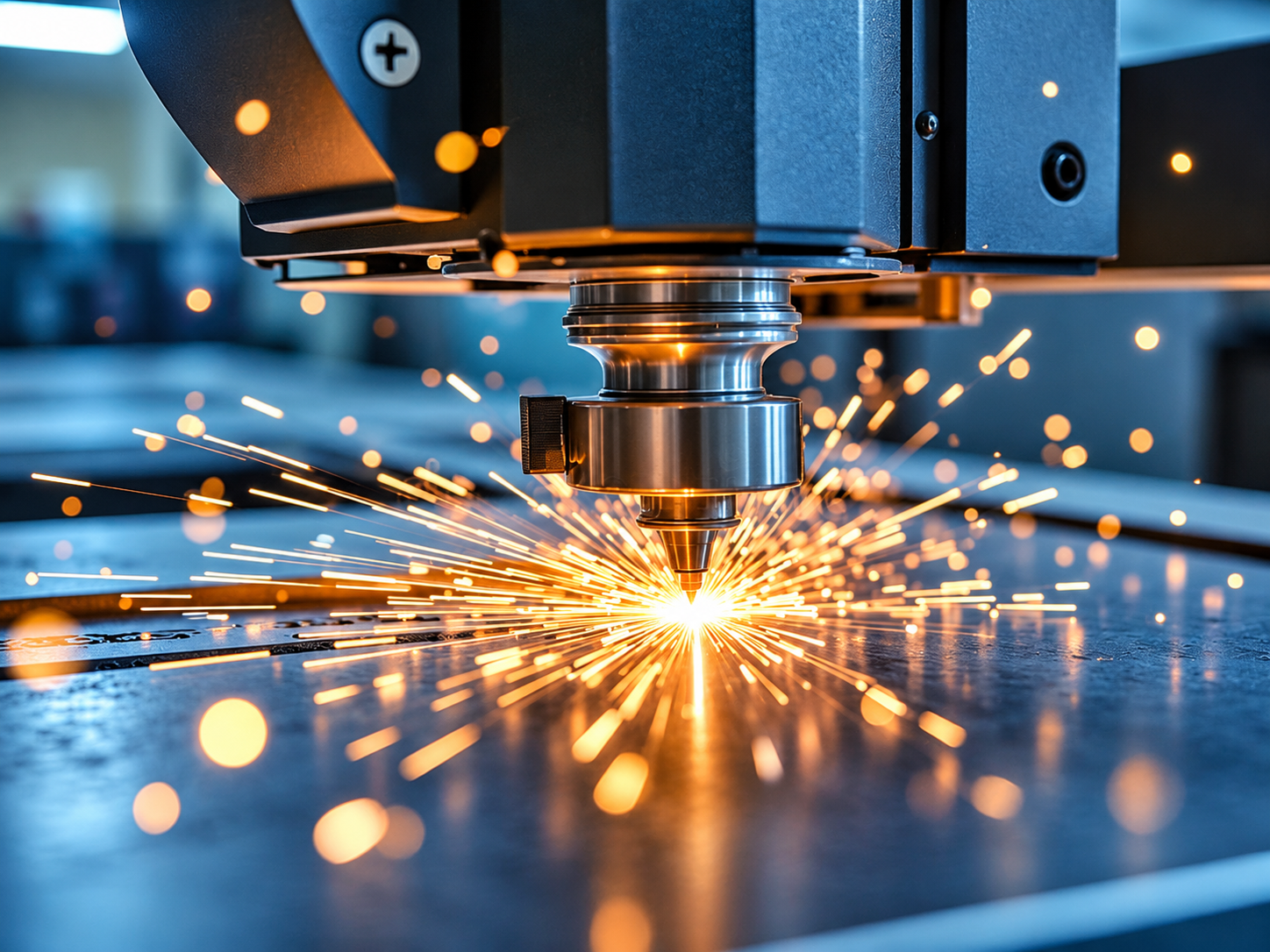 CNC milling machine in industrial workshop